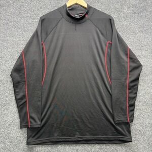 Spyder Active ProWeb Mock Neck Base Layer Men XL Black Long Sleeve Athletic Tee